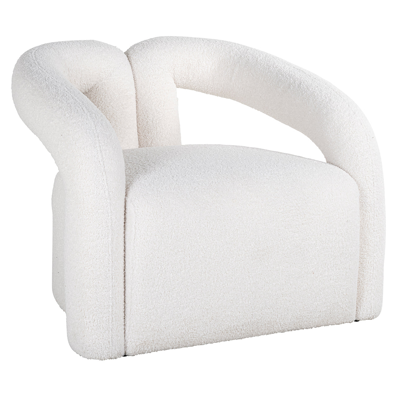 Lounge chair Dana white furry (Himalaya 900 white furry)