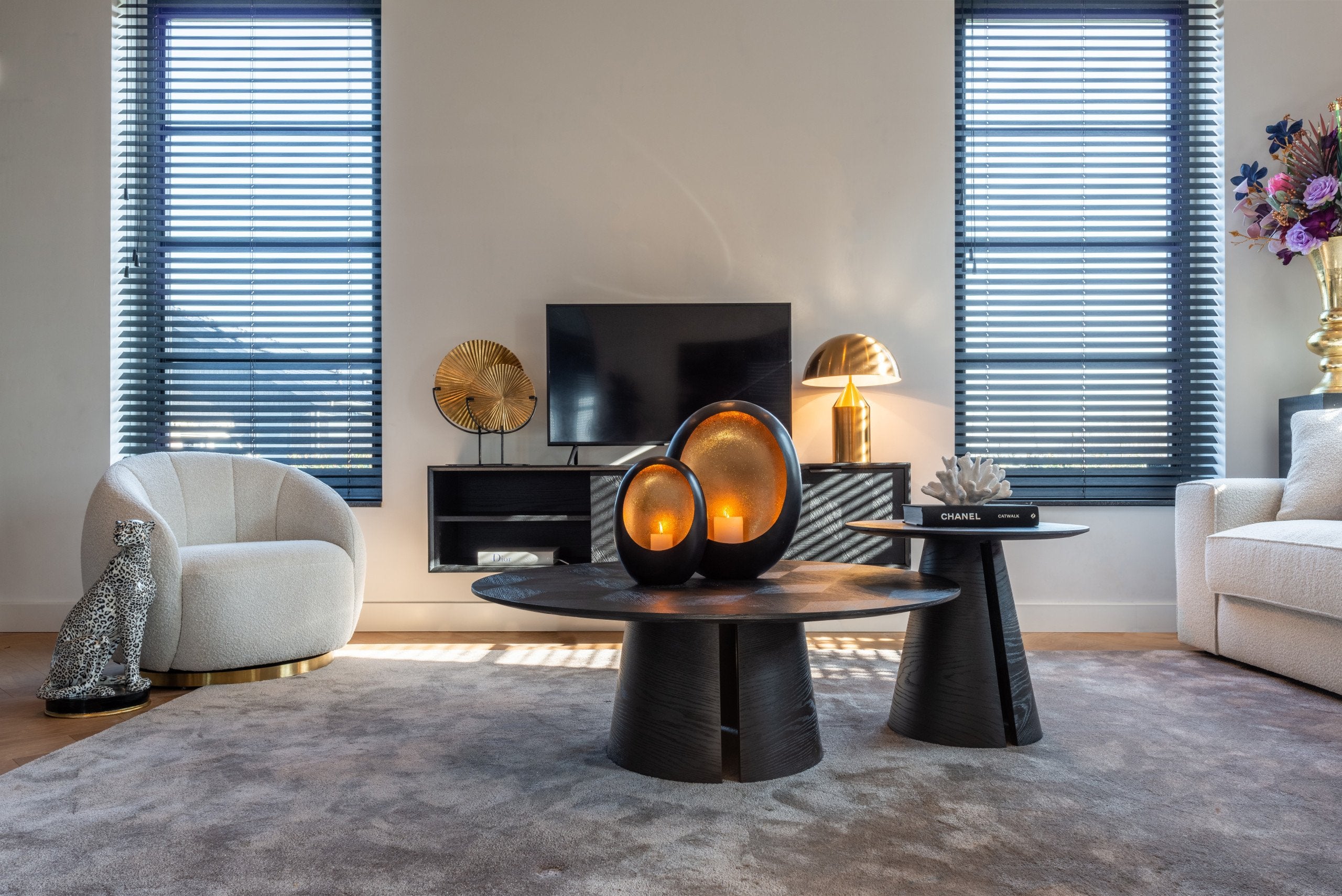 Coffee table Blax black 110Ø