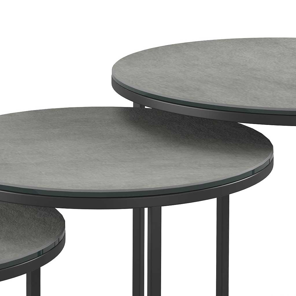 Senjo Coffee Table Set – Ø58/48/38 – Gray Ceramic