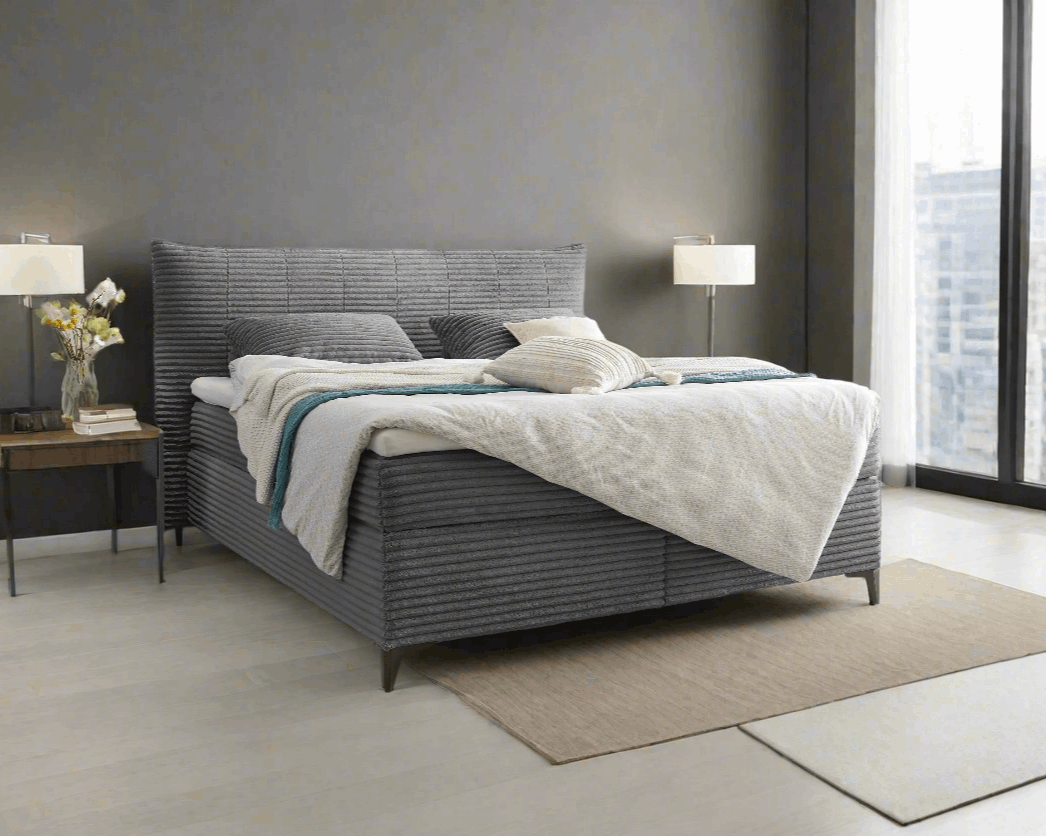 Boxspring Pasena - Gray | Includes Base and Topper