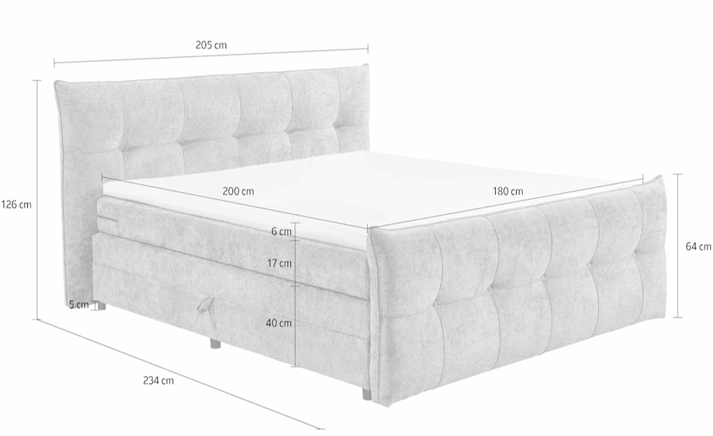 Boxspring Gallardo - Green | Includes Base and Topper