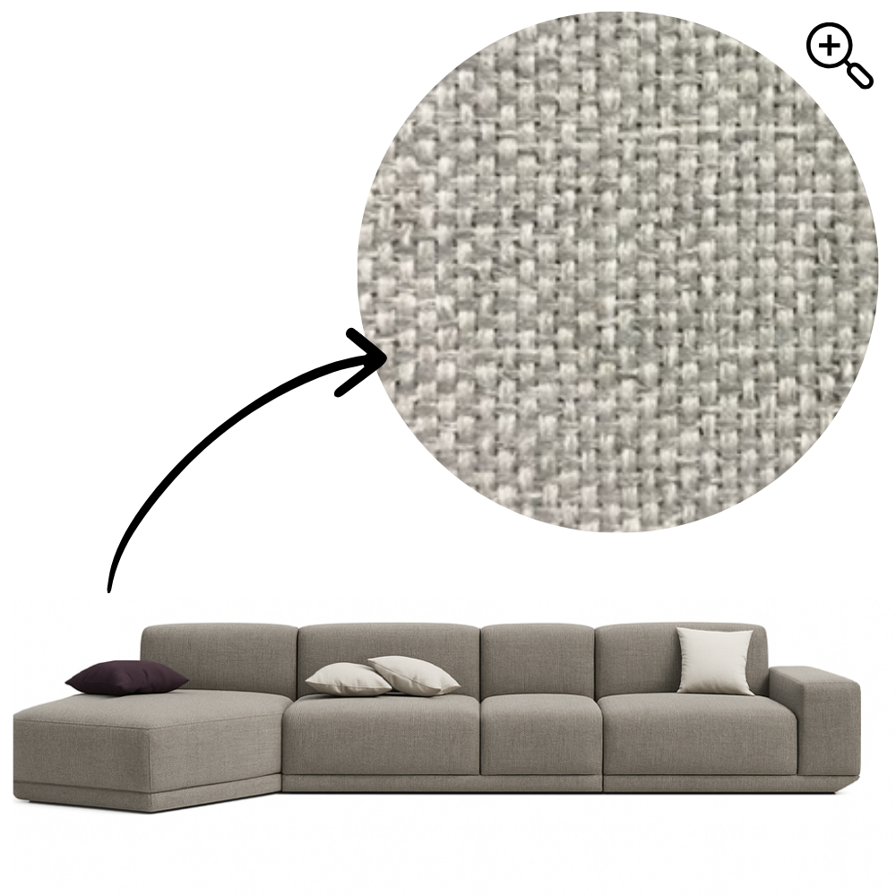 Sofa Cube Musa - Silver | 387x174cm