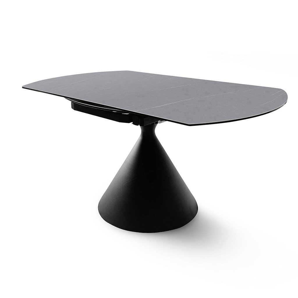 Dining Table Cassan – Ceramic Grey Ø90cm | Extendable Ø150cm
