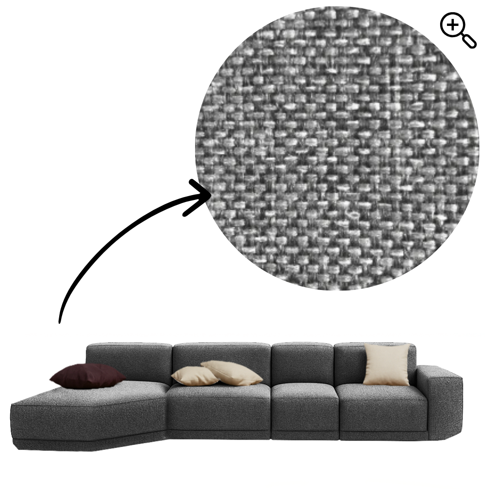 Sofa Cube Musa - Gray | 387x174cm