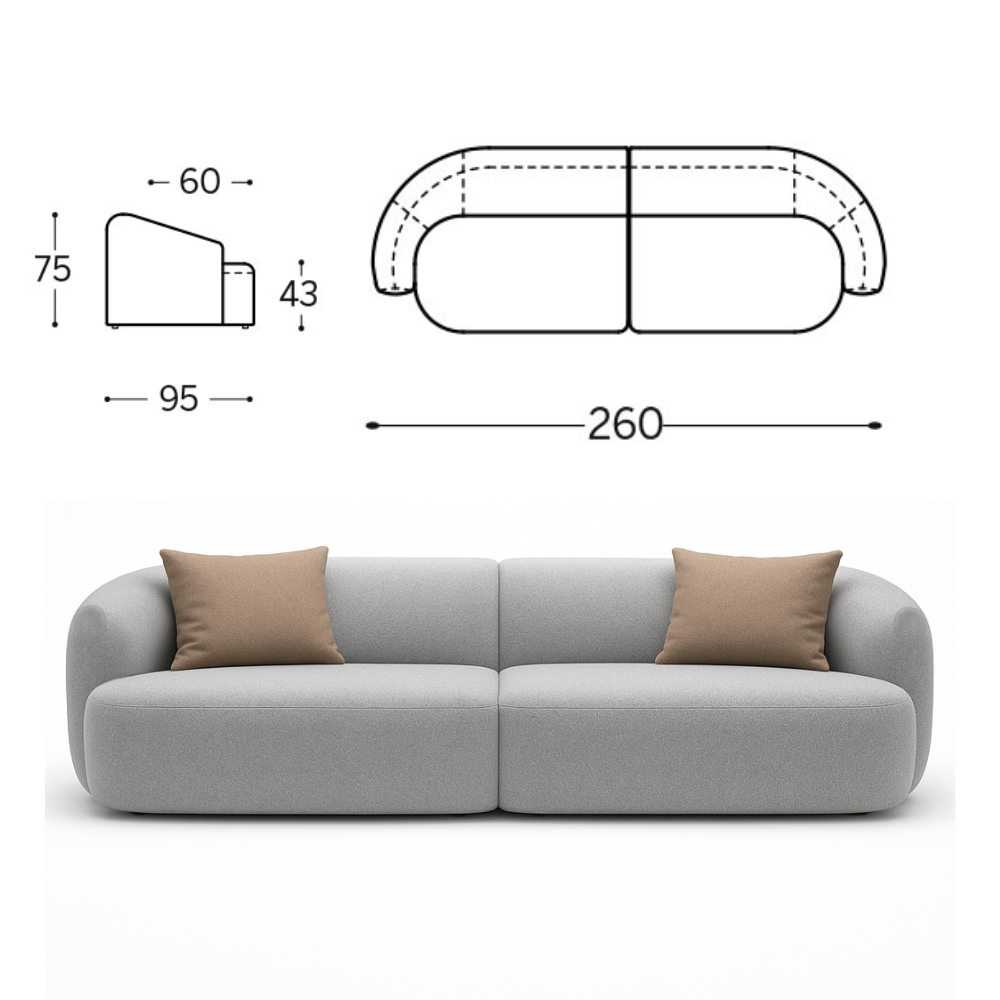 Emotione Sofa – 4-Seater 260x95cm
