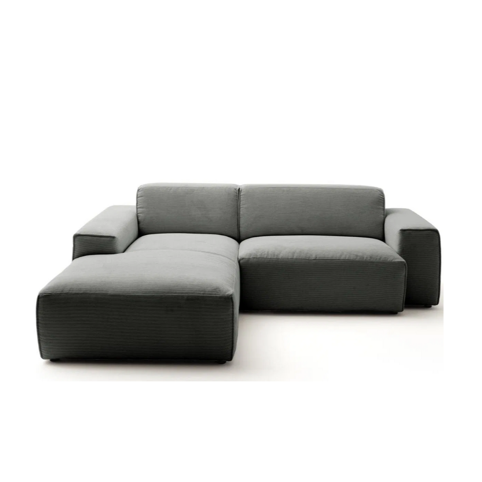 Sofa Linton – Dark Grey – 2.5-Seater with Lounge 228 x 189 cm