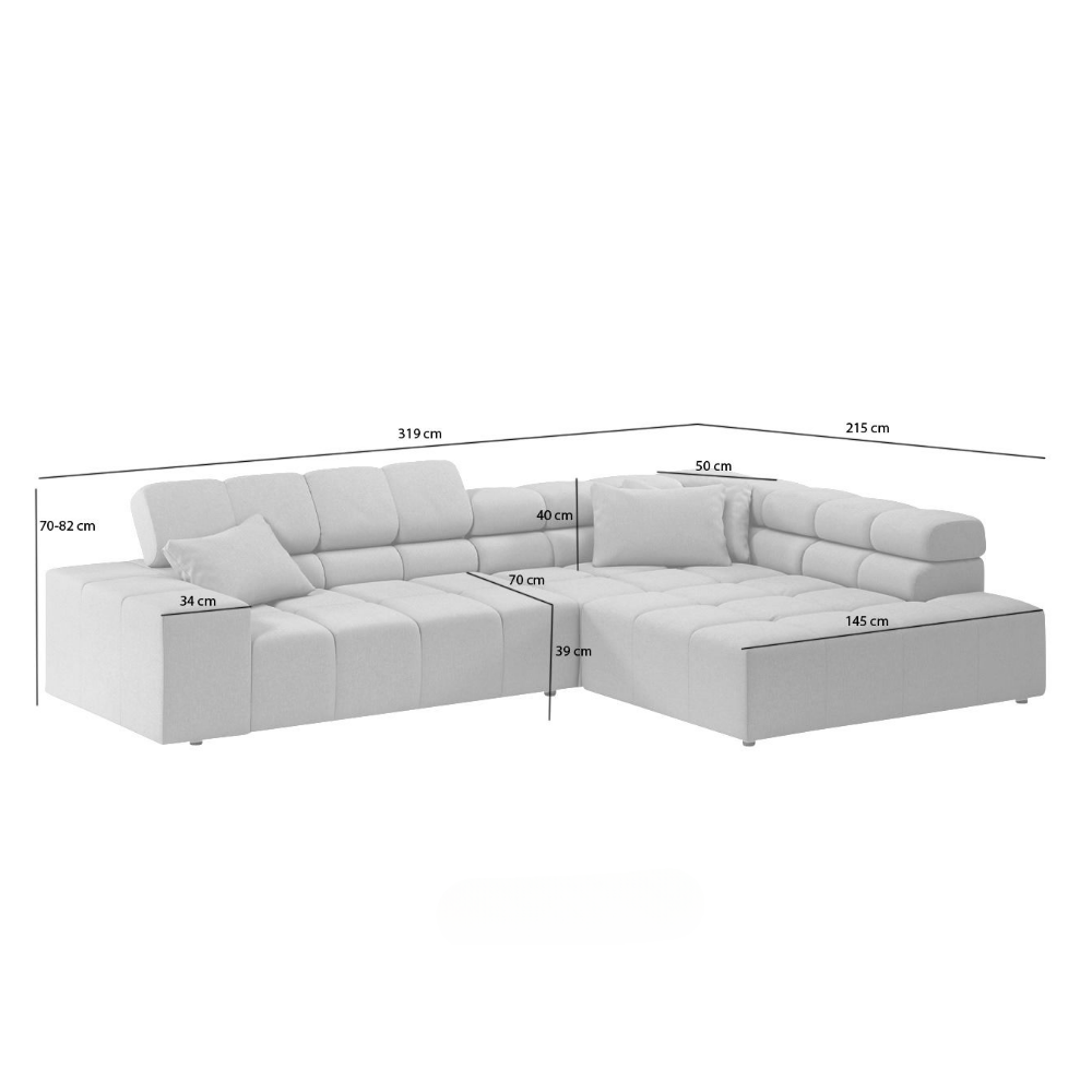 Sofa Portland Line - Graphite - Lounge 319x215cm