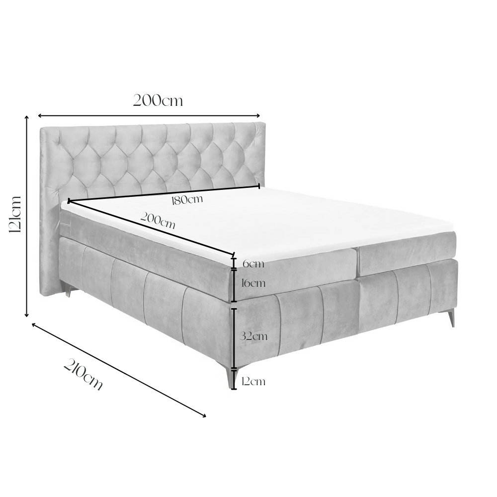 Boxspring Halston – Beige | Includes Base and Topper