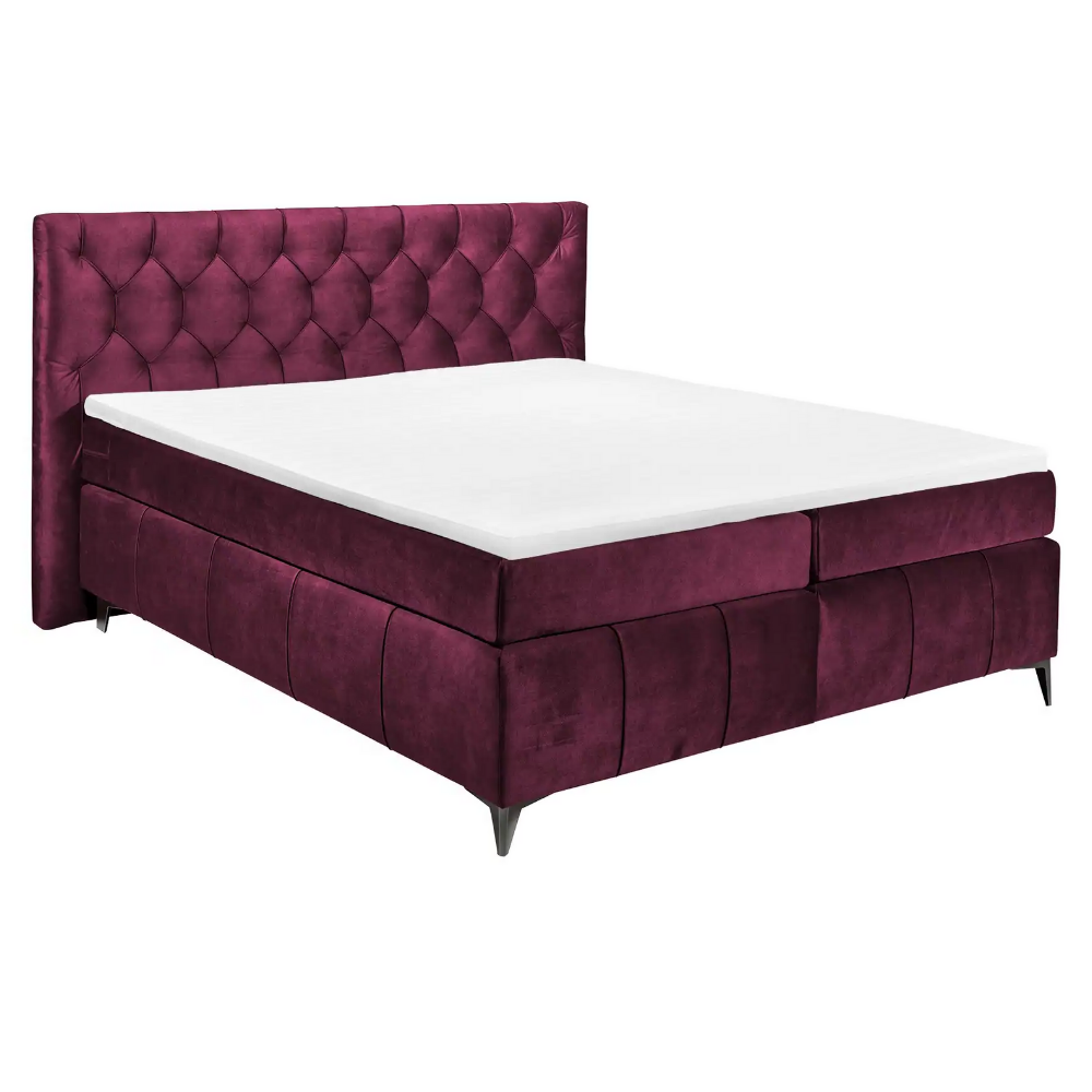 Boxspring Halston – Magenta | Includes Base and Topper