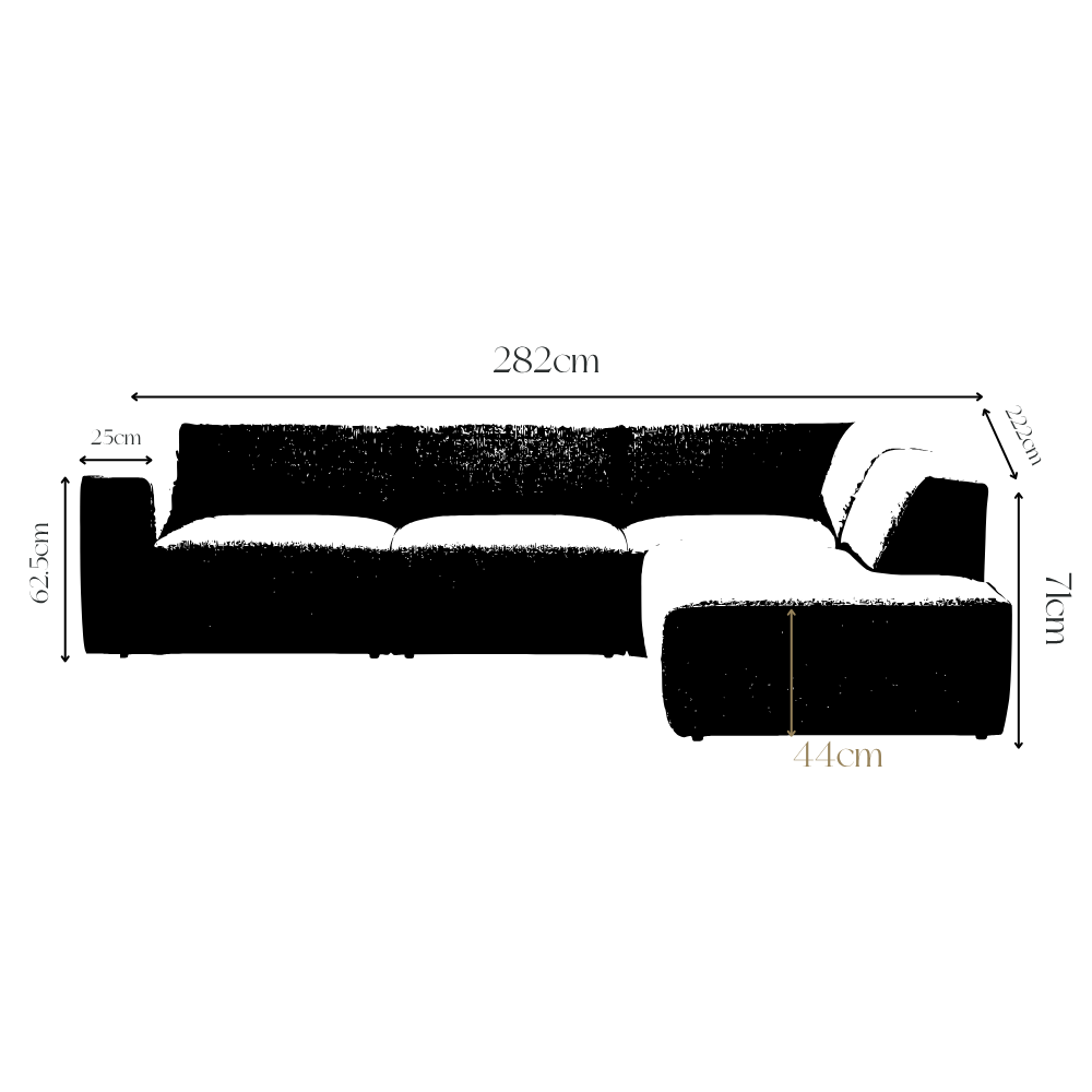 Sofa Langford - Beige Modern Corner Sofa 282×222 cm