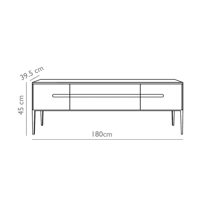 TV Unit Riga – Black Oak Veneer/White Ceramic