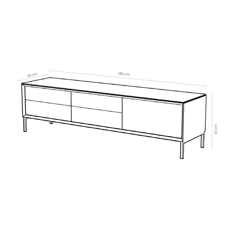 TV Unit Lima – Walnut/Black Ceramic