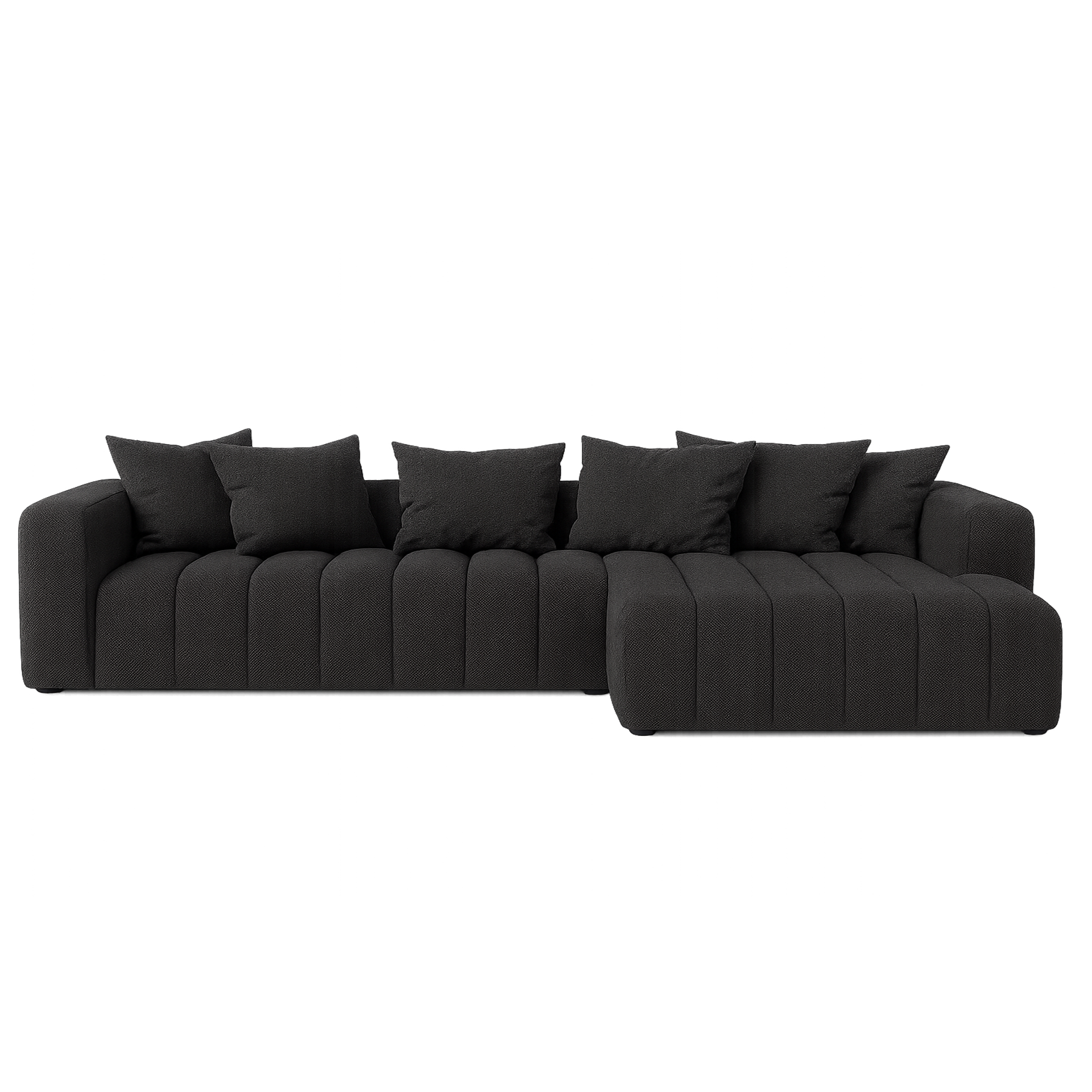 Sofa Marano - Oxford Black -  334 × 172 cm - Lounge Right