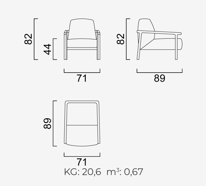 Armchair Boboil Bottega & Black