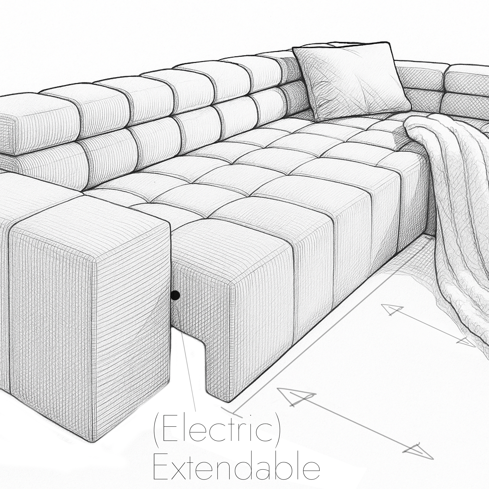 Sofa Portland Line - Anthracite - Lounge 319x215cm