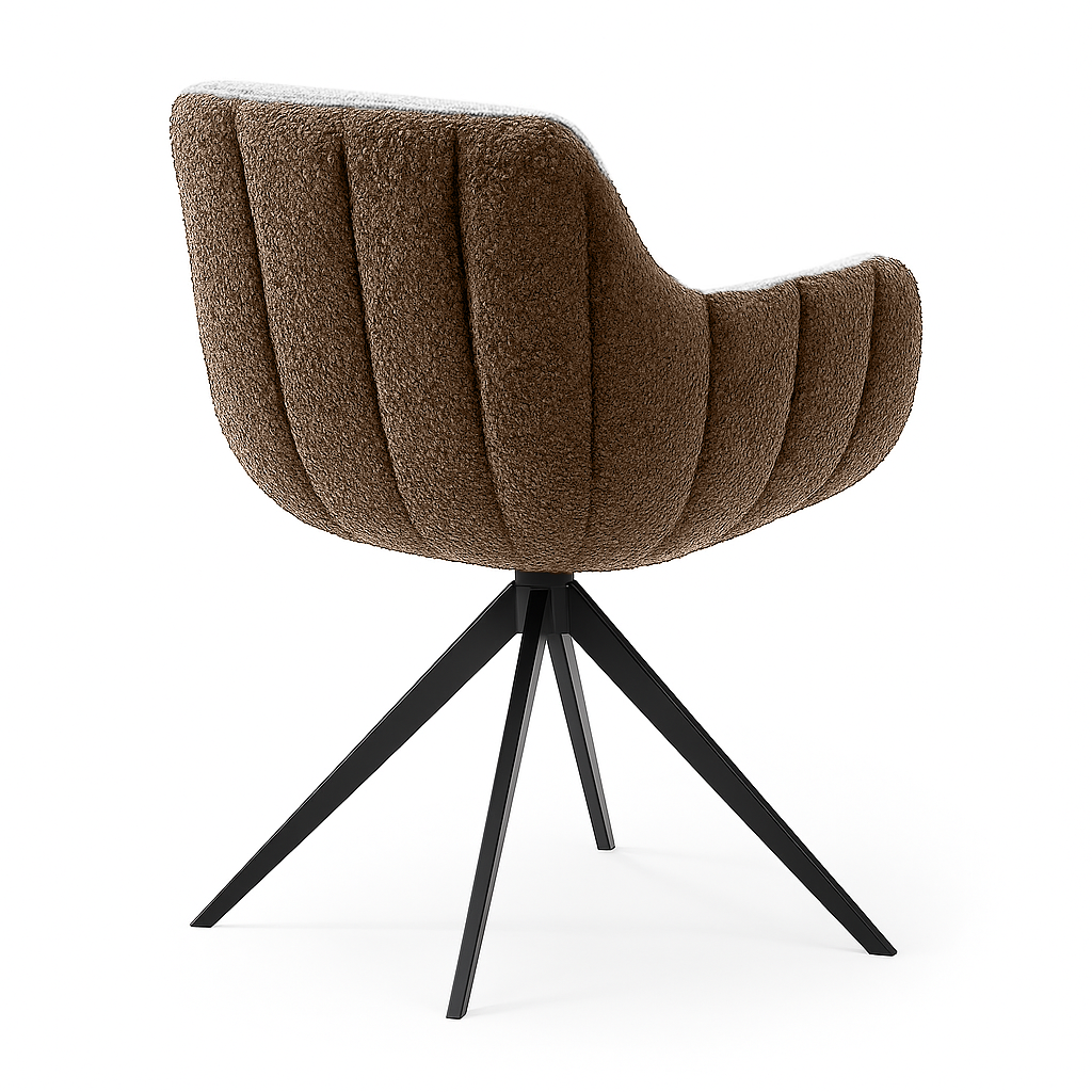 Chair - Ferrara Brown Bouclé + White Bouclé