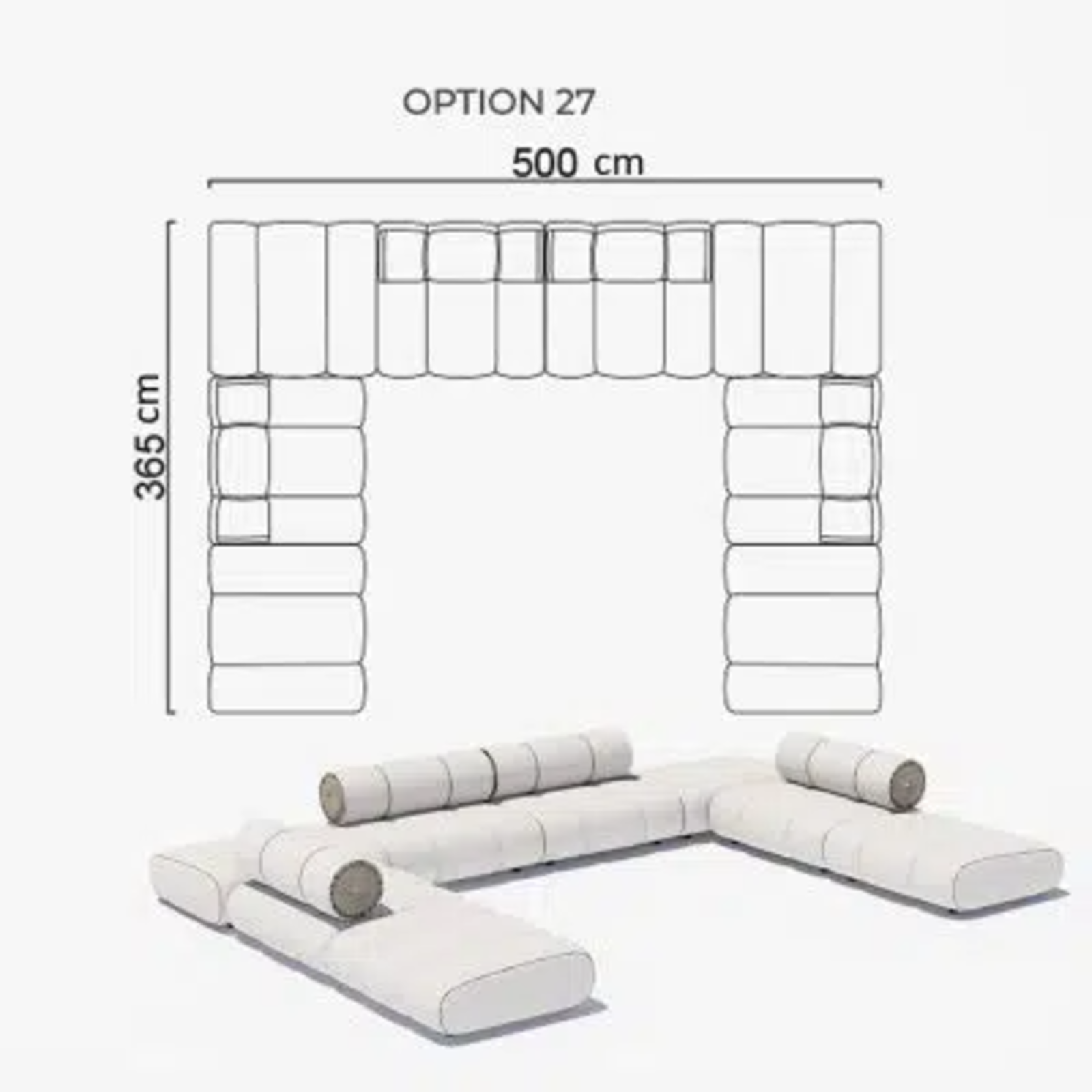Sofa Orian White 365x500x365cm