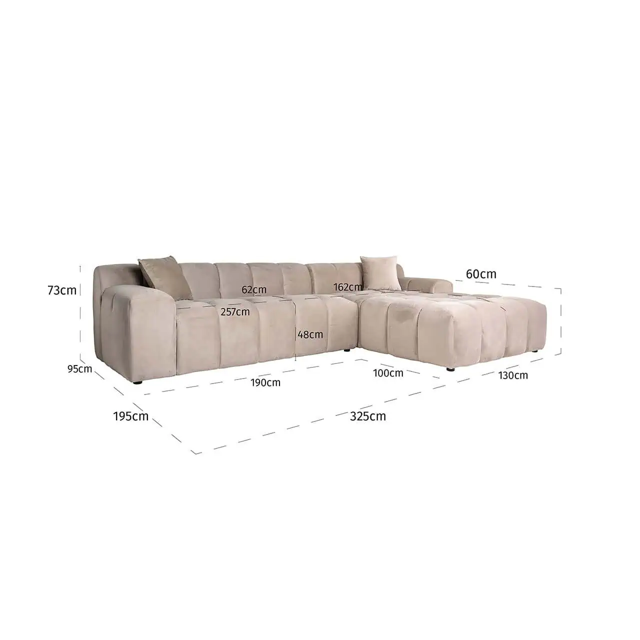 Sofa Cube Lounge Quartz Khaki | Richmond