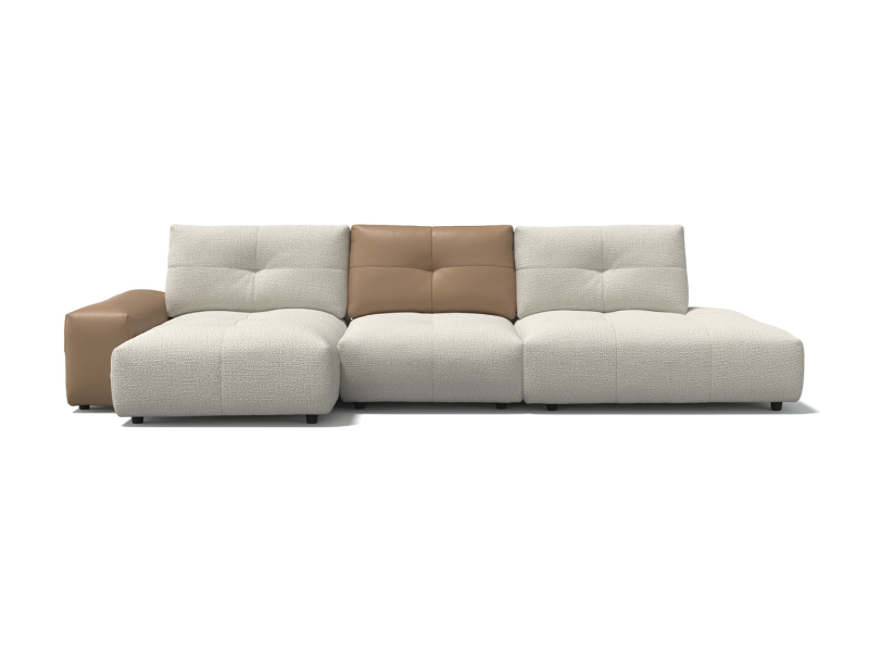 Sofa Magic - White/Brown - Lounge Left