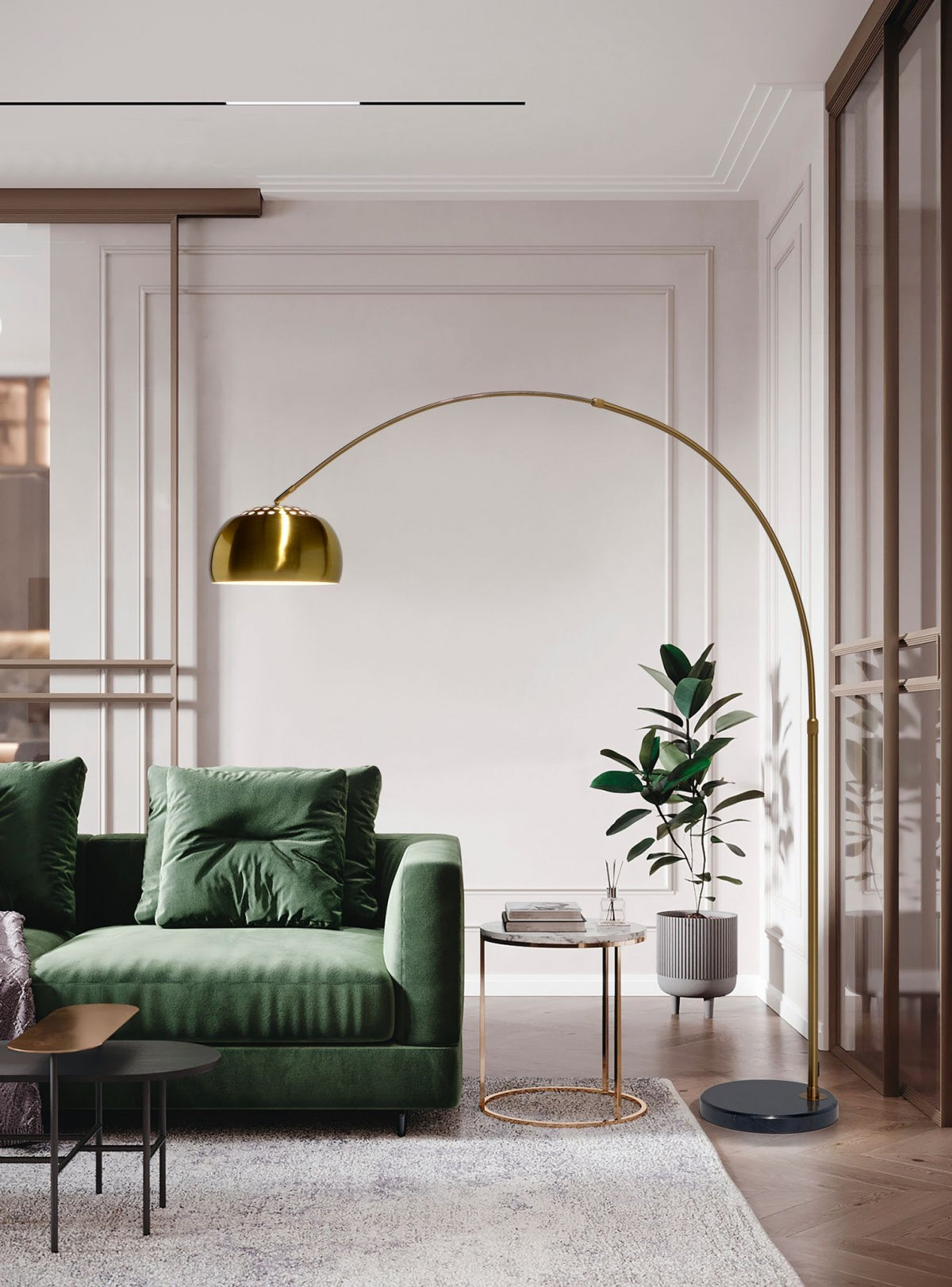 Floor Lamp - Line Arc Gold